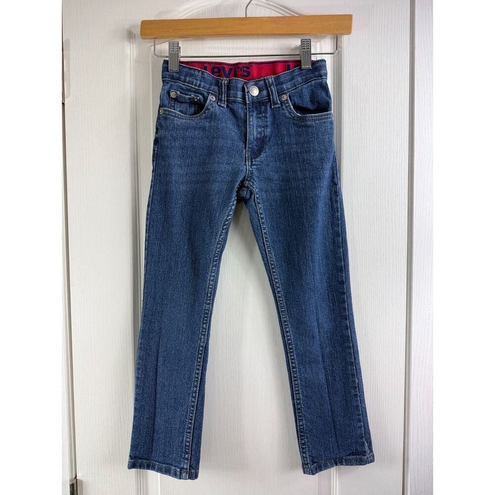 Levi’s 511 Slim Boys Jeans Size 7 Regular Blue Stretch Denim Adjustable Waist